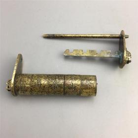 仿古纯铜老式密码铜锁家用中式复古个性锁具特色文字数字密码挂锁