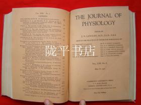 THE JOURNAL OF PHYSIOLOGY VOL.53 1919-1920（原版外文参照图片）生理学杂志