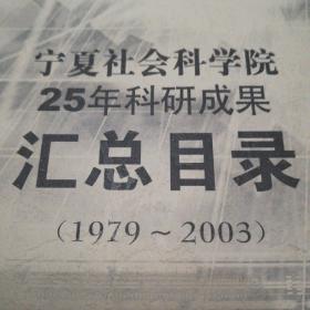 宁夏社会科学院25年科研成果汇总目录（1979-2003）