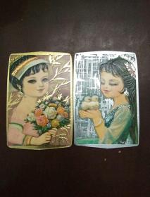 1980年历卡菊花晶2枚