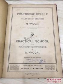 praktische schule des italienschen gesanges von N.Vaccai 民国老乐谱 有签名