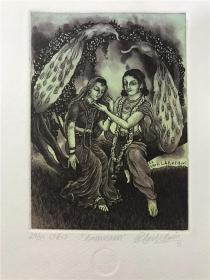 印度版画家拉赫什·班尼RakeshBani国外藏书票原作3