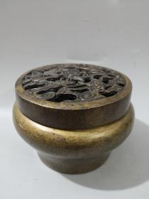 老铜炉  传世包浆  带磕碰划痕使用痕迹熏炉   2