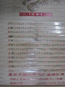 【挂141】“端房”是你家 端房 第一家 1997年《一帆风顺 》木制品挂历 规格39x90(cm)