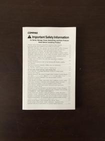 COMPAQ Important Safty Information 康柏重要安全信息