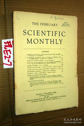 SCIENTIFIC MONTHLY 科学月刊1943年2月 多图片