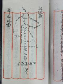 【复印件】B6431 《跌打损伤秘方图画》一册内容由浅入深，应该是师父传弟子用的教材，因为内里的编写形式和内容与其它书不太一样如：问答，生气血盗门面，血流图，跌打损伤五运生气定曷，针图…62面售