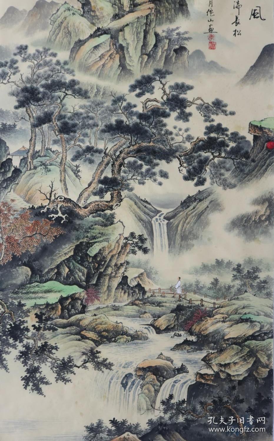 著名画家李可染的再传弟子李仙山老师纯手绘四尺古法细笔山水作品