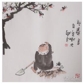 禅画家李迎春国画《欲集鸟者先造林》