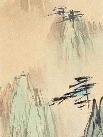 五、六十年代老画家（慕凌飞、溥左等）画山水画小品4张