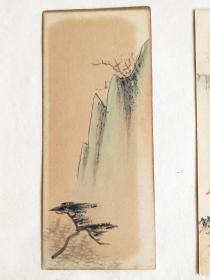 五、六十年代老画家（慕凌飞、溥左等）画山水画小品4张