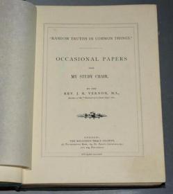 1870年 Random Truths in Common Things 经典英语散文随笔《常物枝语录》全插图本 满堂烫金装饰精装 大量雕版版画