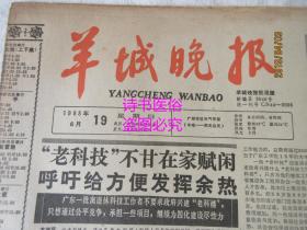 羊城晚报（原报）1988年6月19日 总3048号——认领自行车“内幕”、江山亦要文人捧、喀土穆怀古、话说欧洲足球锦标赛、朝台，广州的早期园林建筑