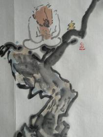 禅画家李迎春国画《福莫大于不材之木》