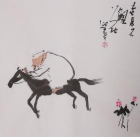 禅画家李迎春国画《走马不观花》