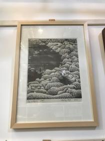 当代著名版画艺术家、美术理论家-闻松先生石版画代表作品《心墙记》系列之一  包真!