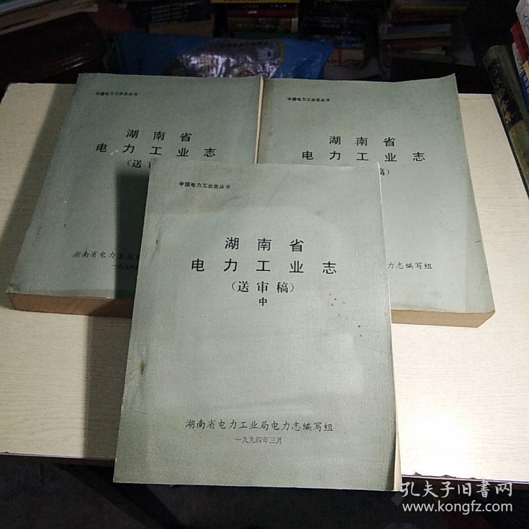 中国电力工业志丛书，《湖南省，电力工业志，送审稿》，油印件，上中下3册全