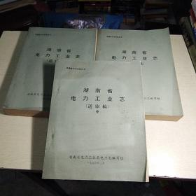 中国电力工业志丛书，《湖南省，电力工业志，送审稿》，油印件，上中下3册全