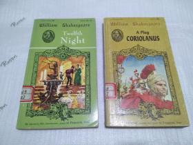 莎士比亚英文原版书2本合售：A Play Coriolanus （1968年版），Twelfth Night （1965年版）馆藏书自然黄旧