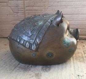 A900四斤多重的黄铜发财猪