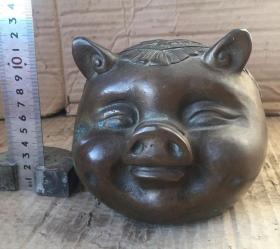 A900四斤多重的黄铜发财猪