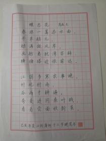 江苏江阴-书法名家   唐柯  钢笔书法(硬笔书法） 1件 出版作品， 见描述 --  ---保真----见描述