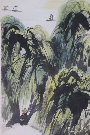 著名书画家  徐耀 1978年水墨山水画《春风又绿江南岸》一幅（ 纸本托片，约2.8平尺，钤印：徐耀等）  HXTX102971