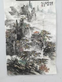 沈力国画山水一幅
