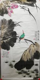 海派名家吴青霞保真手绘小写意水墨花鸟国画-精品