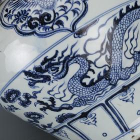 ★特价秒杀1980元★精品瓷器■【★★元青花龙凤纹兽耳盖罐