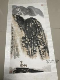 美协上海分会理事、浙江画院特聘画师 林曦明 春山鹿鸣图 保真