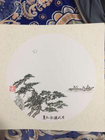 仿古手绘山水画