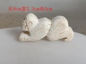 古玉红山文化玉鸡缸杯人物手把件