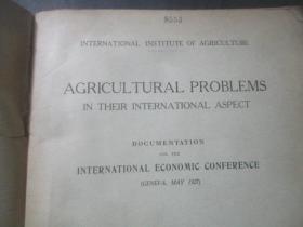 AGRICULTURAL   PROBLEMS IN THEIR  INTERNATIONAL  ASPECT   在国际方面的农业问题