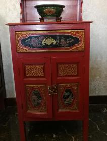 民国朱砂鎏金大漆彩绘镂空透雕艺术柜一台，北京市大兴区自取，不邮寄