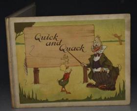 1920年 Quick and Quack.《小鸭兄弟》著名童书绘本初版本 唐老鸭的原型 大量精美插图 印数极少 大开本 给儿童的最佳礼物