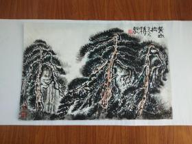 甘凤豪国画作品。黄山松。