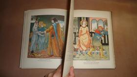 1895年 Chaucer For Children -  Canterbury Tales 少儿版乔叟 《坎特伯雷故事集》 全珂罗版手工上色版画插图本 增补插图 开本超大