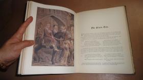 1895年 Chaucer For Children -  Canterbury Tales 少儿版乔叟 《坎特伯雷故事集》 全珂罗版手工上色版画插图本 增补插图 开本超大