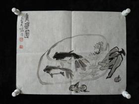 国家一级美术师曹大瑞书法《鱼乐图》