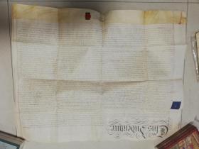 1828   羊皮文稿  Indenture Further Charge/Mortgage Property, Camborne,Cornwall- Vivian,Halse   尺寸大概79x63cm