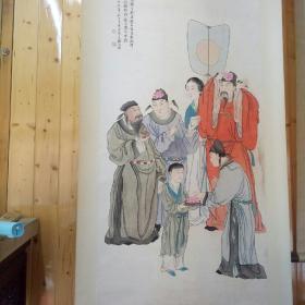 著名工笔人物画家“潘振镛”群仙图大中堂。