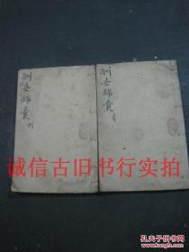 清代云林别墅新辑线装竹纸木刻小开本-酬世锦囊 卷5--7 姓氏、祭文、挽诗/寿文、寿诗 两册合售 17.6*11.5CM