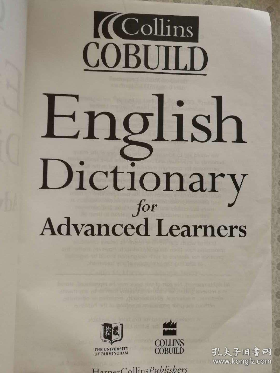 Collins Cobuild English Dictionary for Advanced Learners 英文原版