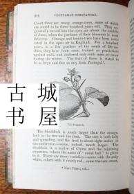 古籍，《水果和蔬菜物质的描述和历史》精美木刻插图，约1840年出版，精装