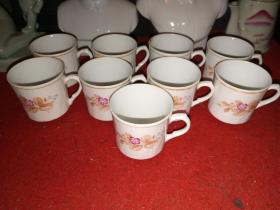 七八十年代苏州日用瓷厂厂货——咖啡杯（或茶杯）9只合售——无瑕疵，自然使用痕迹