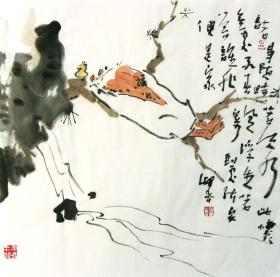 禅画家李迎春国画《诸事随时若流水》