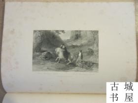 稀缺《司各特作品与画集》108幅版画插图，1840出版，精装22.5 x 28.5 cm