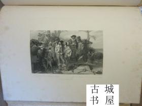 稀缺《司各特作品与画集》108幅版画插图，1840出版，精装22.5 x 28.5 cm