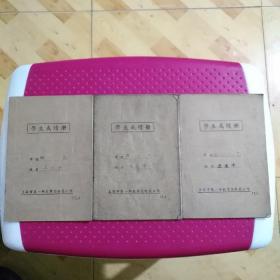 上海第一师范学校附属小学学生成绩册 三册（1-2-4小件袋）